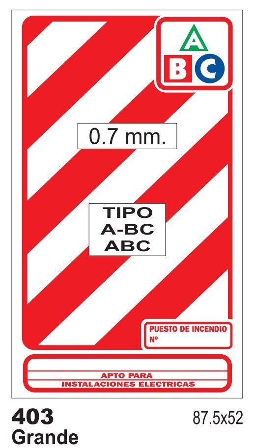 CARTEL BALIZA MATAFUEGO 87,5 X 52