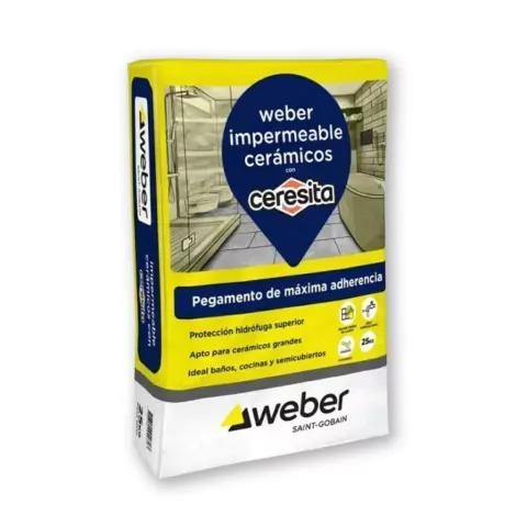 WEBER - PEGAMENTO GRIS IMPERMEABLE C/CERESITA X 25 KG