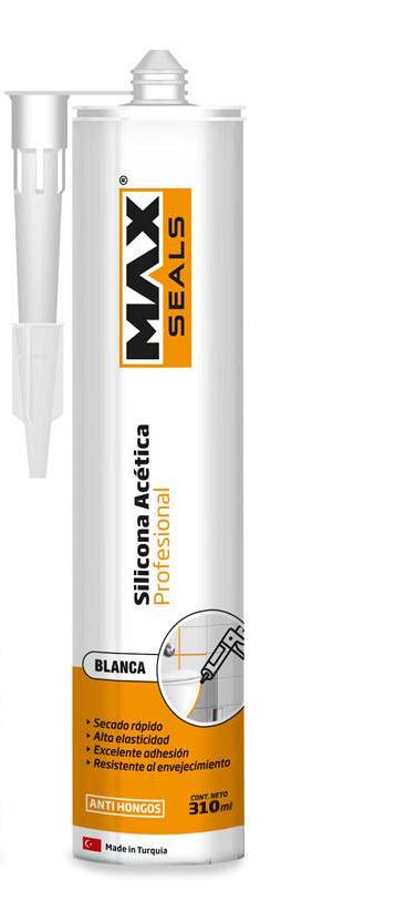 MAX SEALS-SILICONA ACETICA BLANCA X 310 ML