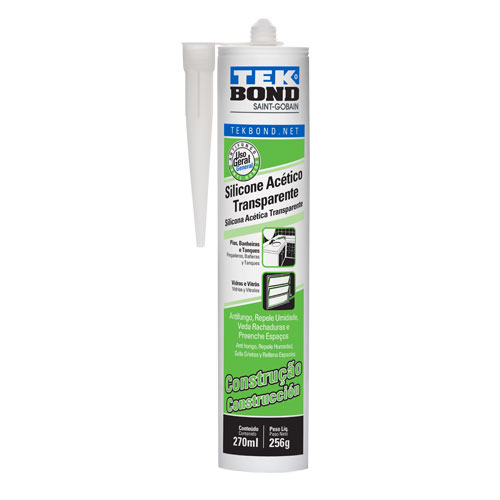 TEKBOND CONSTRUCCION SILICONA ACETICA TRANSPARENTE